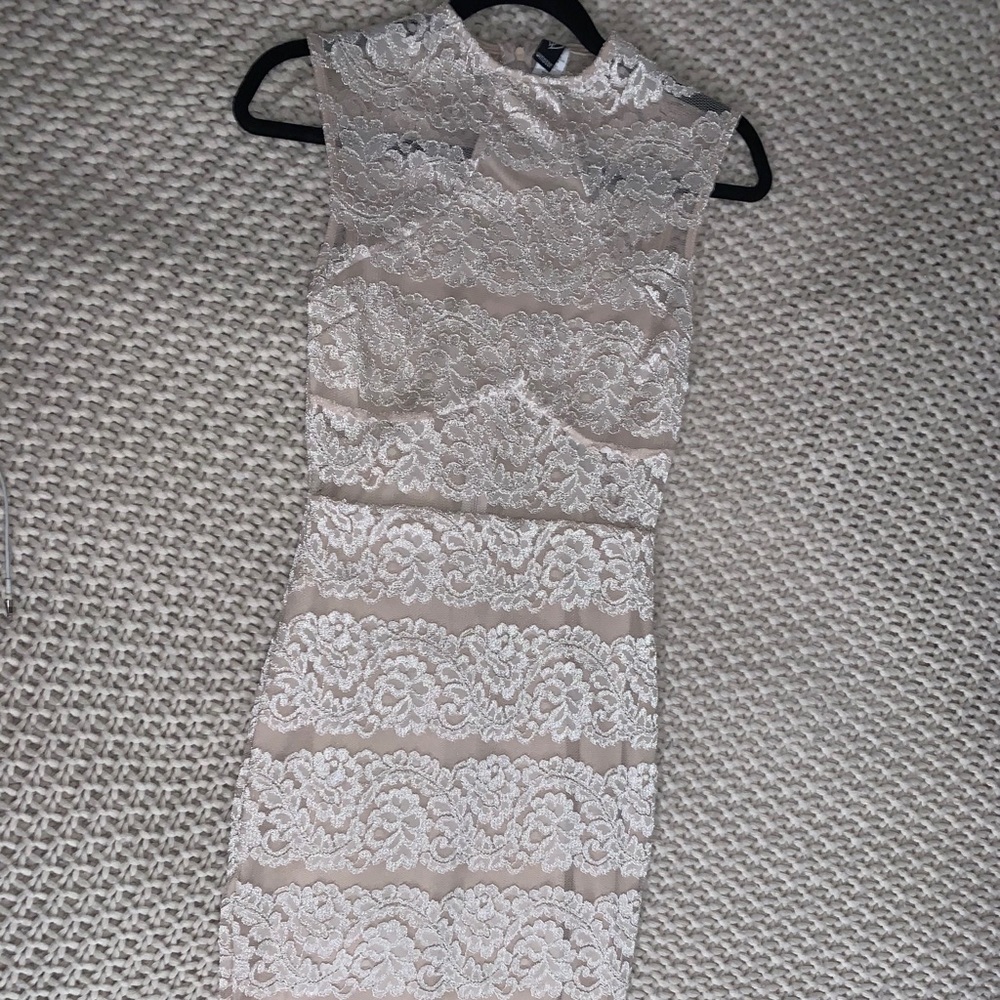 lace nude dress